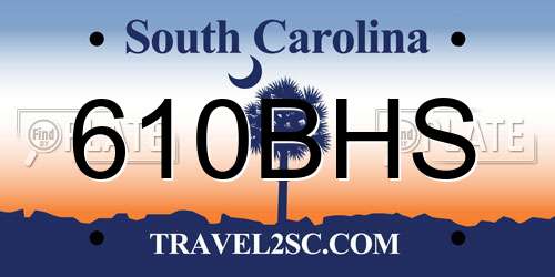 610BHS South Carolina License Plate