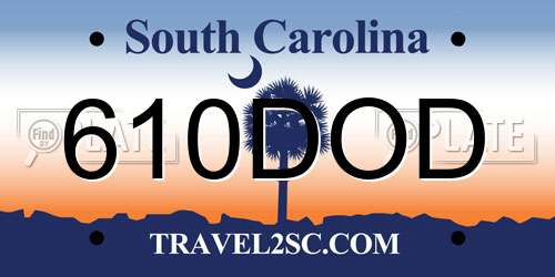 610DOD South Carolina License Plate