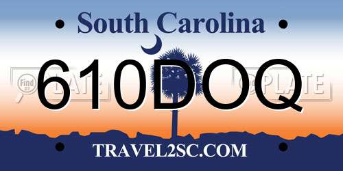 610DOQ South Carolina License Plate