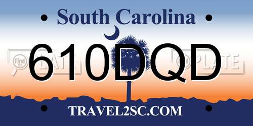 610DQD South Carolina License Plate
