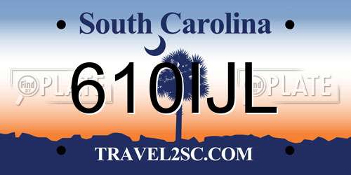 610IJL South Carolina License Plate
