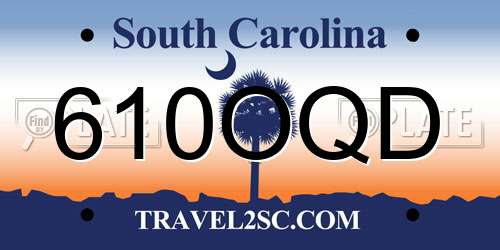 610OQD South Carolina License Plate