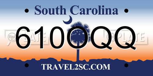 610OQQ South Carolina License Plate