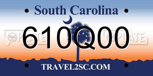 610Q00 South Carolina License Plate