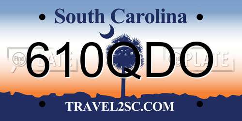 610QDO South Carolina License Plate