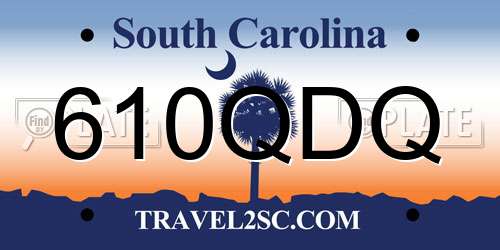 610QDQ South Carolina License Plate