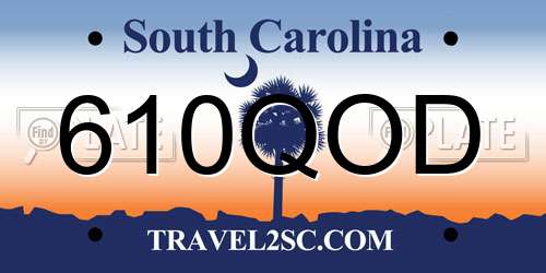 610QOD South Carolina License Plate