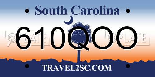 610QOO South Carolina License Plate