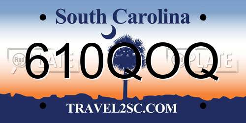610QOQ South Carolina License Plate