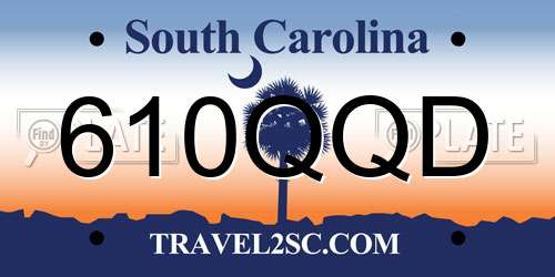 610QQD South Carolina License Plate