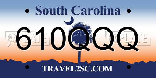 610QQQ South Carolina License Plate