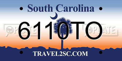 6110TO South Carolina License Plate