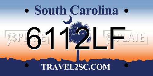 6112LF South Carolina License Plate