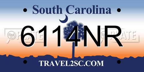 6114NR South Carolina License Plate