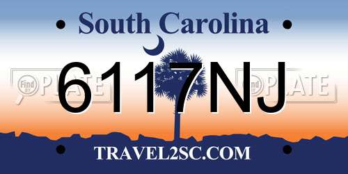 6117NJ South Carolina License Plate