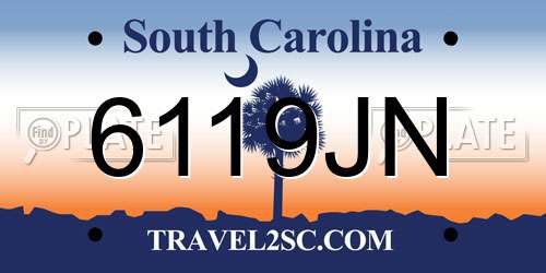 6119JN South Carolina License Plate