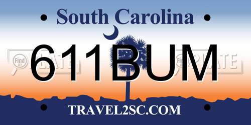 611BUM South Carolina License Plate