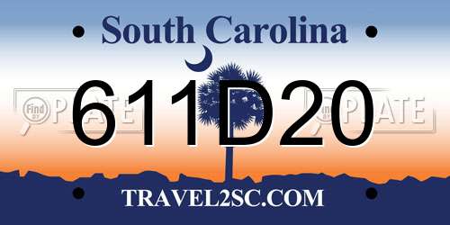 611D20 South Carolina License Plate