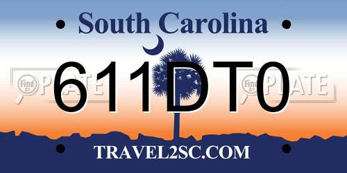 611DT0 South Carolina License Plate