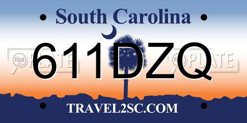 611DZQ South Carolina License Plate