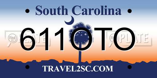 611OTO South Carolina License Plate