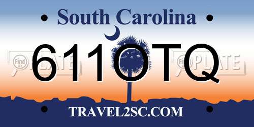 611OTQ South Carolina License Plate