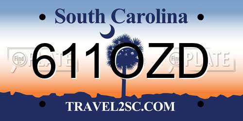 611OZD South Carolina License Plate