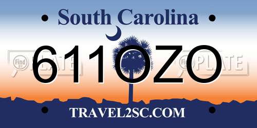611OZO South Carolina License Plate