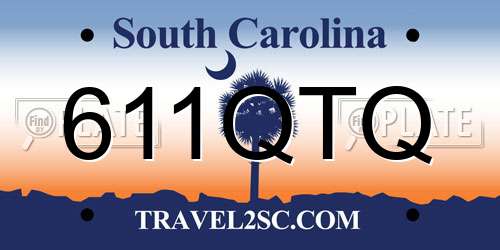 611QTQ South Carolina License Plate