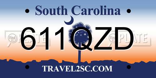 611QZD South Carolina License Plate