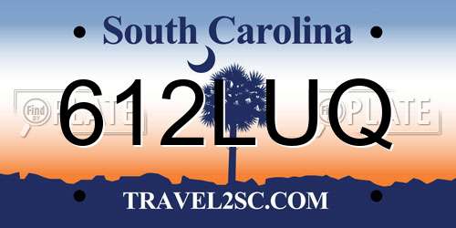 612LUQ South Carolina License Plate