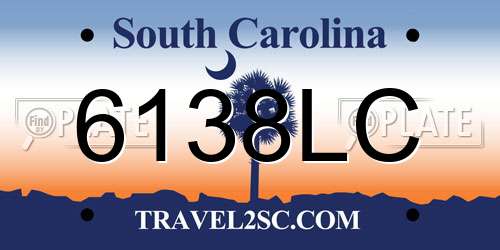 6138LC South Carolina License Plate