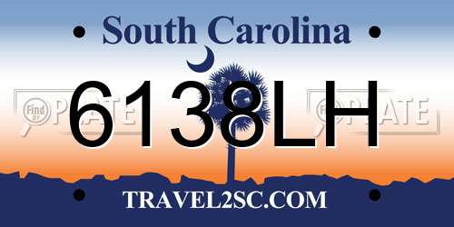 6138LH South Carolina License Plate