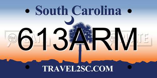 613ARM South Carolina License Plate