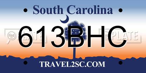 613BHC South Carolina License Plate