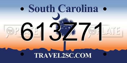 613Z71 South Carolina License Plate