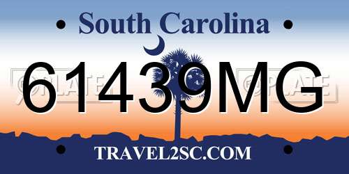 61439MG South Carolina License Plate