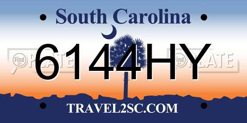 6144HY South Carolina License Plate