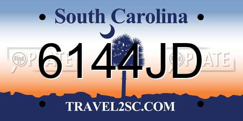 6144JD South Carolina License Plate