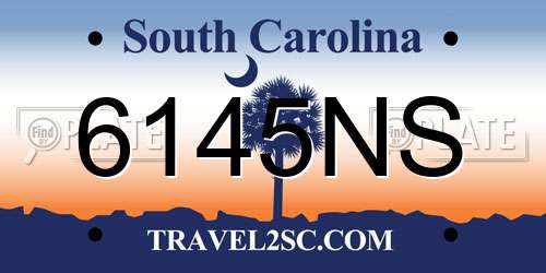 6145NS South Carolina License Plate