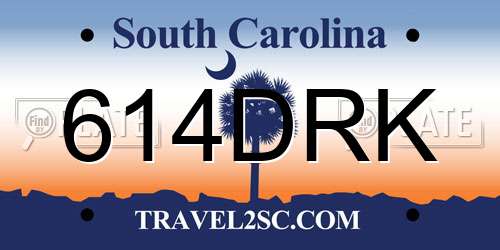 614DRK South Carolina License Plate