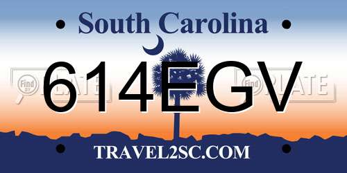614EGV South Carolina License Plate
