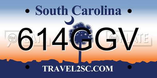 614GGV South Carolina License Plate