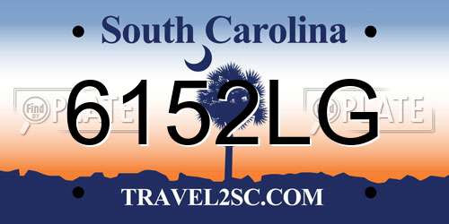 6152LG South Carolina License Plate