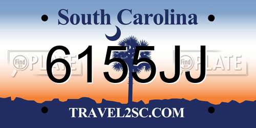6155JJ South Carolina License Plate