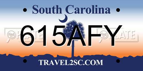 615AFY South Carolina License Plate