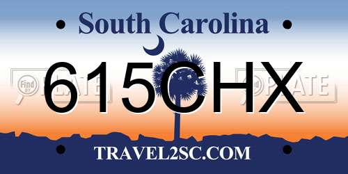 615CHX South Carolina License Plate