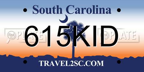 615KID South Carolina License Plate