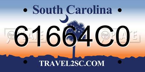 61664C0 South Carolina License Plate