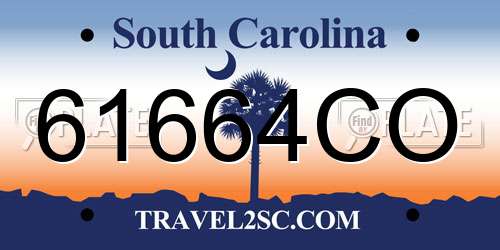 61664CO South Carolina License Plate